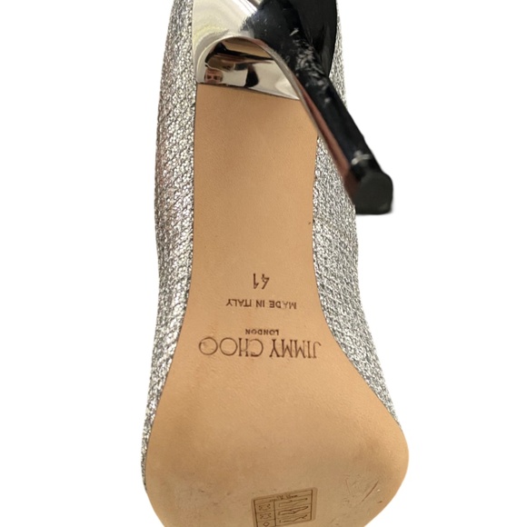 JIMMY CHOO Glittered High Heel in Silver-Tone - Picture 6 of 12